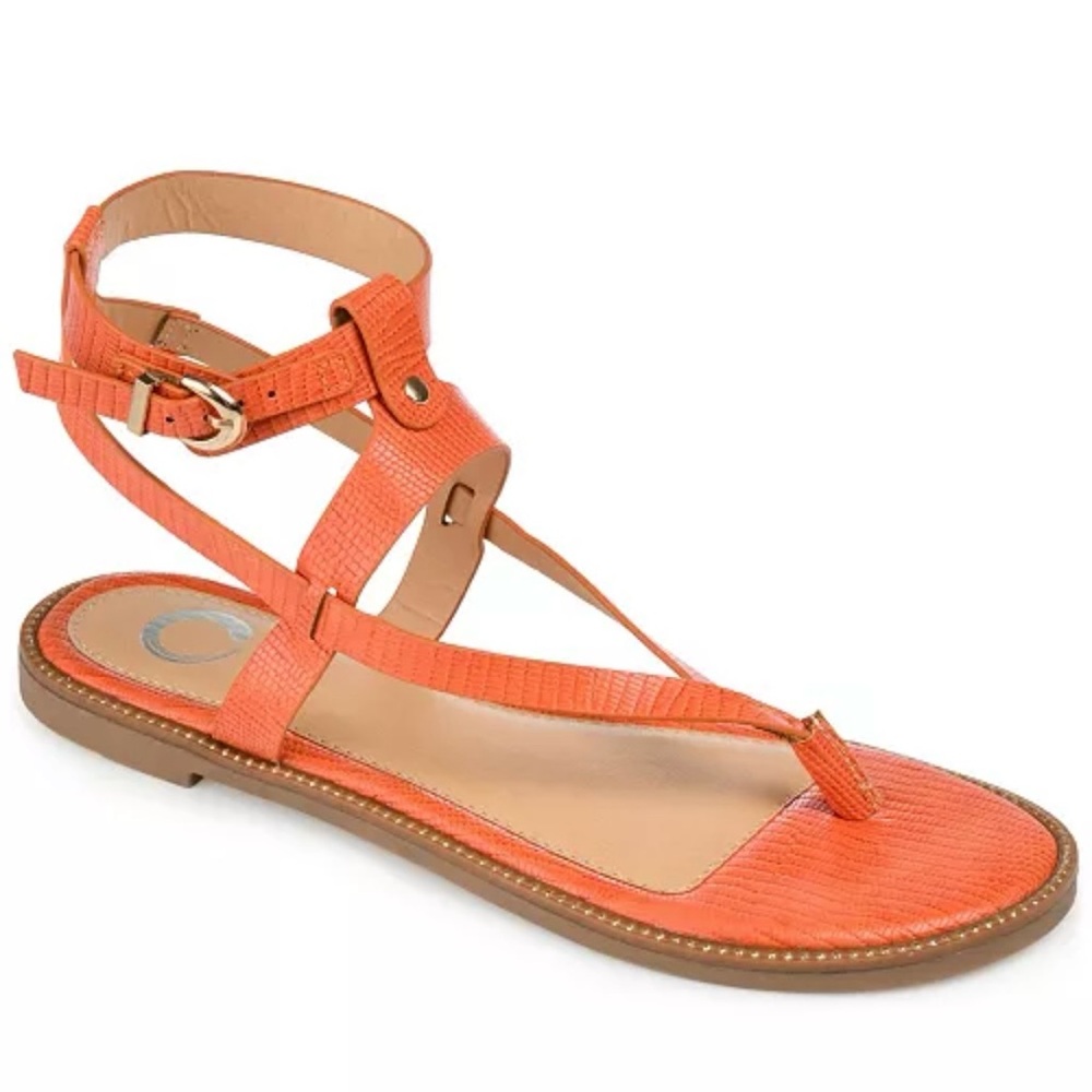 Size 10 Tangie orange strap sandals by Journee NIB